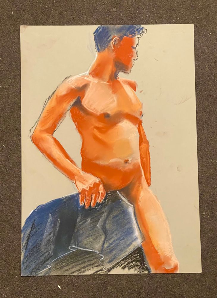 A pastel life drawing
