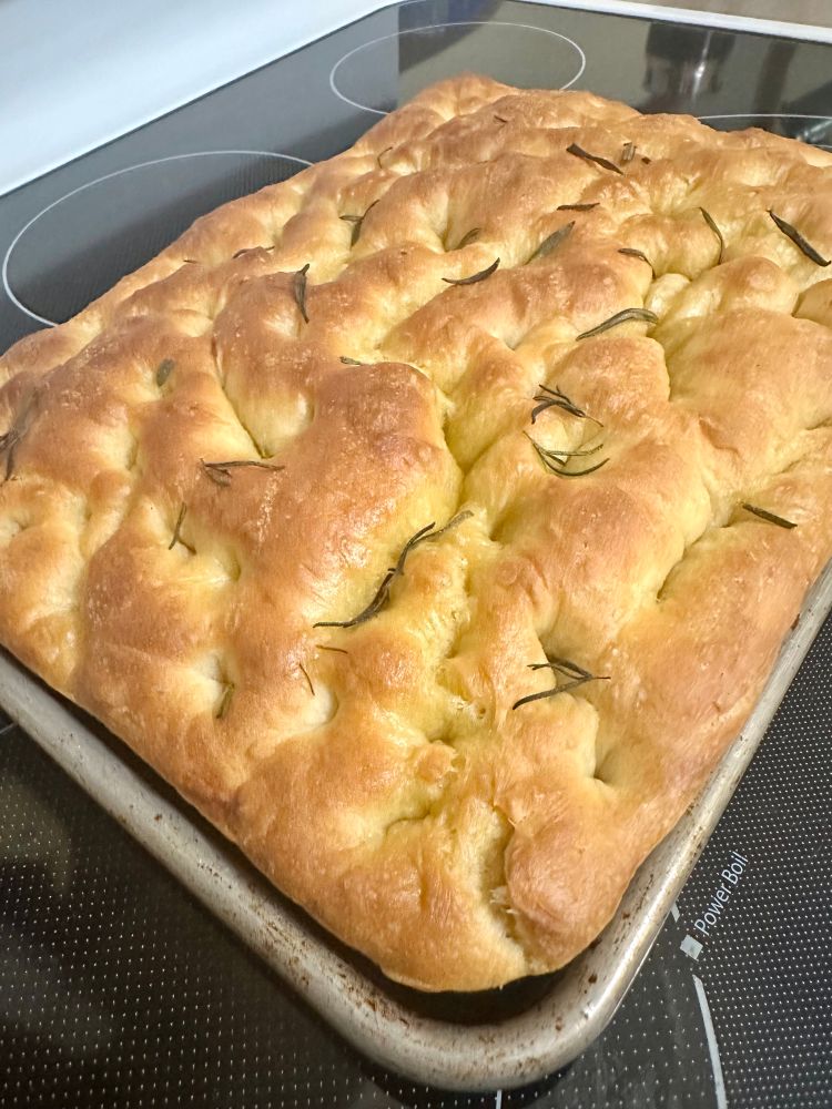 focaccia bread with fresh rosemary 