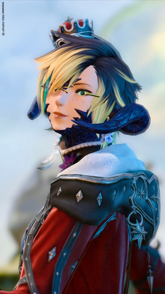 Aster the FemRa looking at the camera in Occult Crescent. FFXIV gpose.