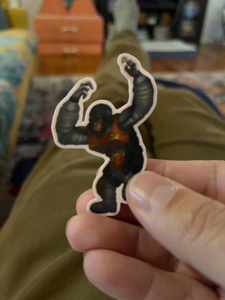 Shrinky sink key chain astrochimp