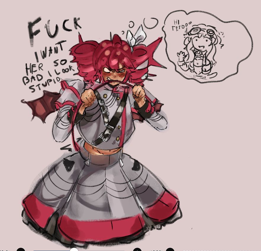 teto biting her own tail because theyre gay as fuck for gumi