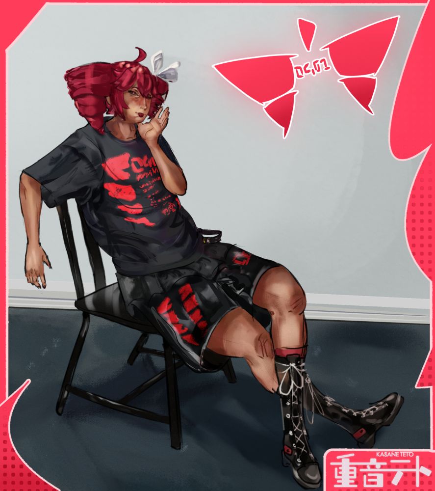 kasane teto striking a stylish pose