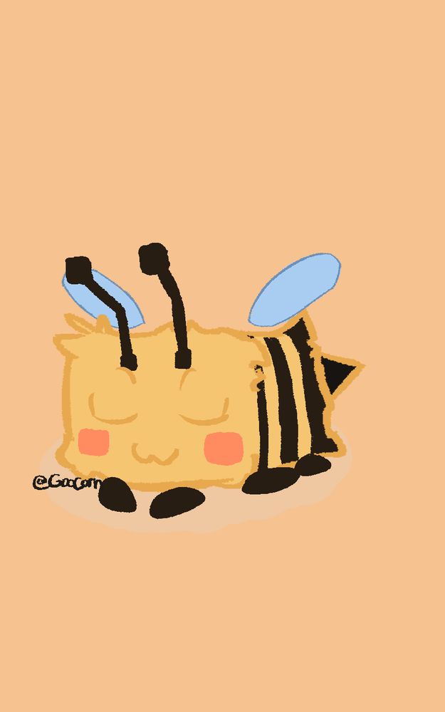 A Minecraft Bee drawn sleeping peacefully