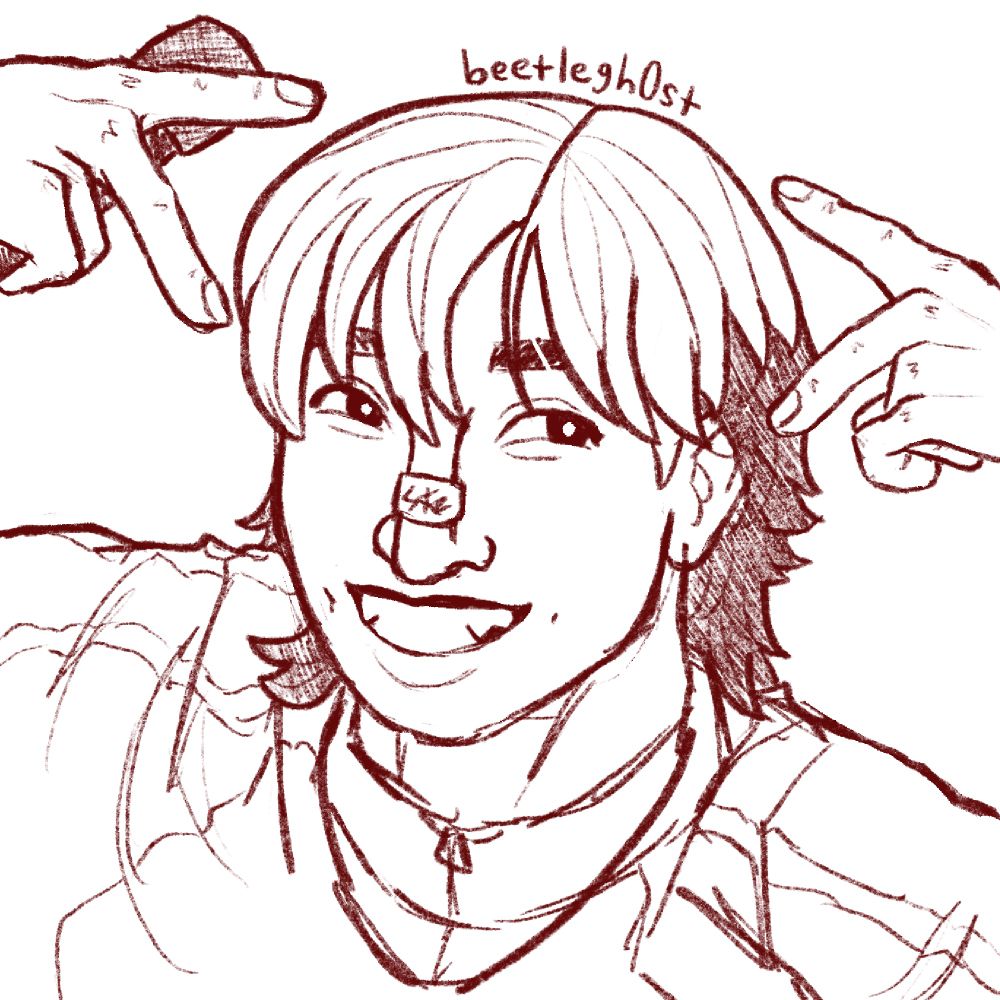 A digital sketch of Bang Chan from Stray Kids 