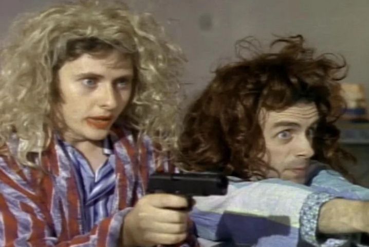 Jerry and Jerry Sizzler. 
Two armed and dangerous sisters and not two clearly insane people.