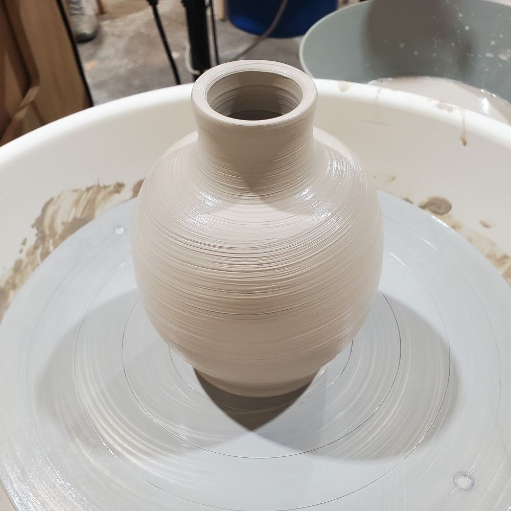 Vase on pottery wheel