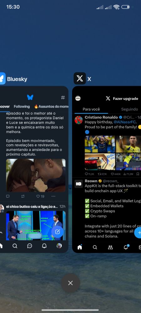 Print usando BLUESKY e o X ou Twitter ao mesmo tempo