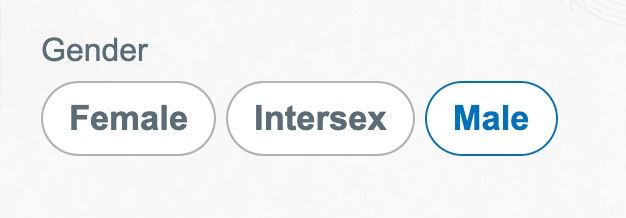 Gender:
Female
Intersex
Male
