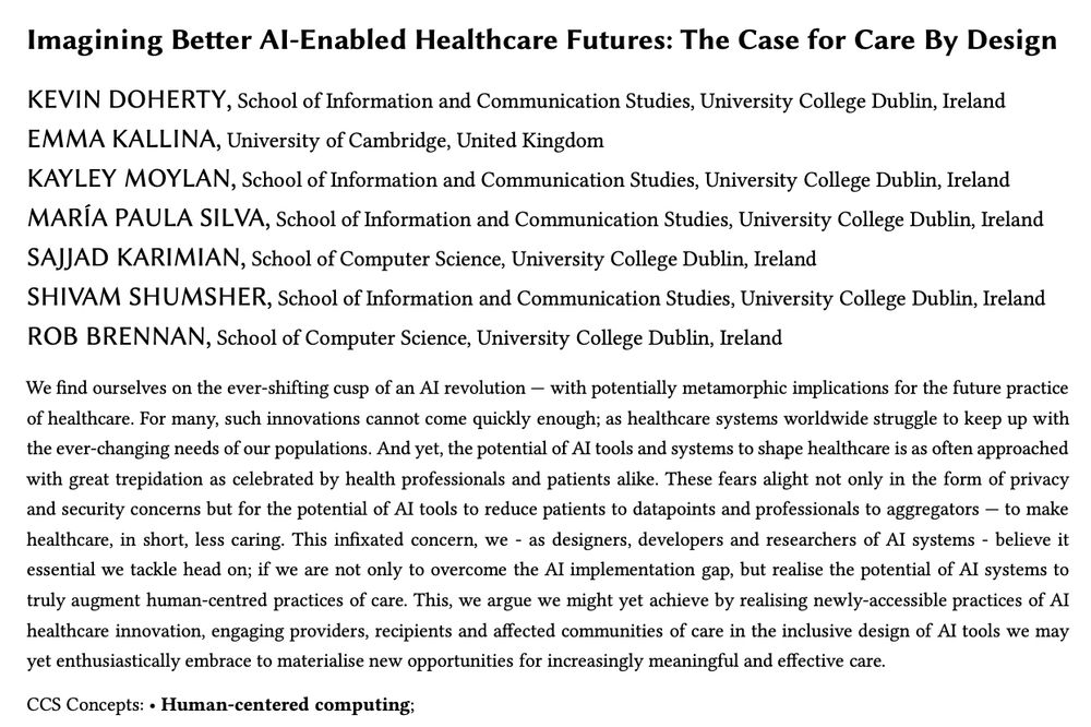 A short abstract of the paper titled 'Imagining Better Al-Enabled Healthcare Futures: The Case for Care By Design'
