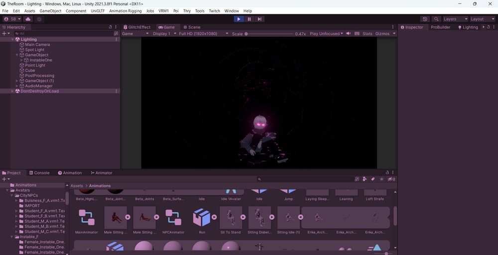 Screenshot of Unity environment