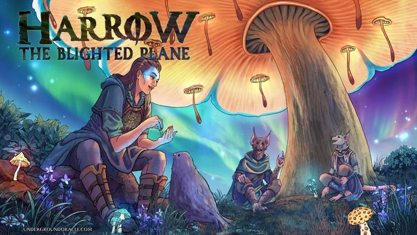 A scene from Harrow: The Blighted Plane from Underground Oracle Publishing. Art by Tasca Skelton. 