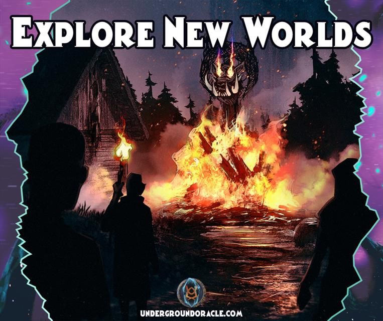 Ad card for Underground Oracle Publishing featuring art from Victor Benitez Morales