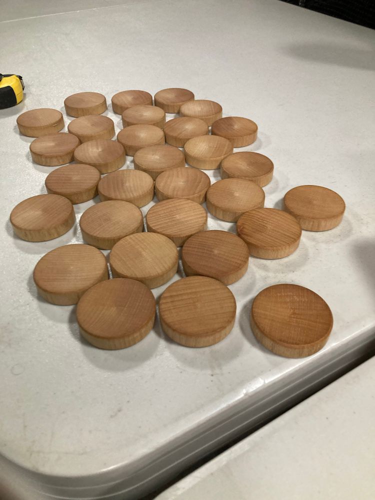 Waxed sjoelen/sjoelbak discs.