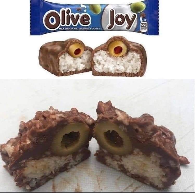Fake product called Olive Joy.