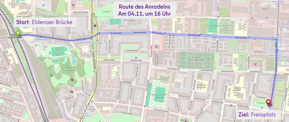 Eine Karte mit der Veranstaltungsroute.