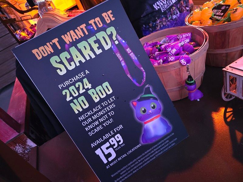 Sign promoting that a 2024 No Boo necklace costs $15.99