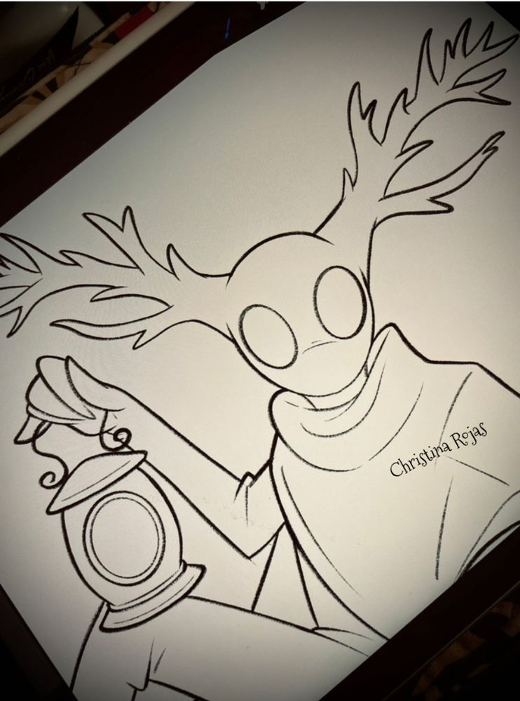 Photo - ink digital drawing of the Beast from Over the Garden Wall