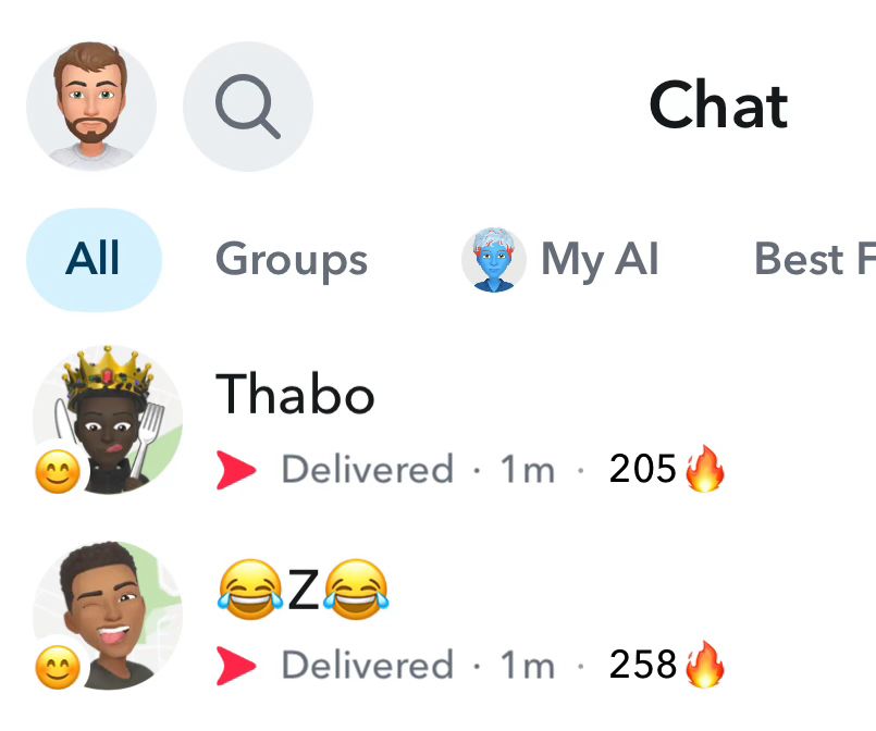 Snapchat streak with my sons 
