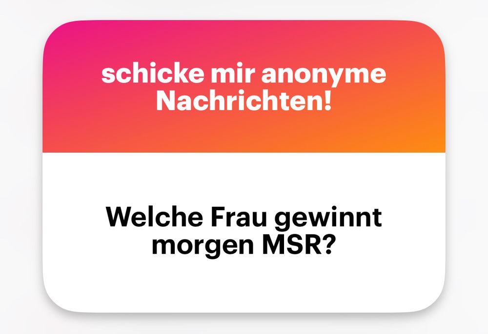 Welche Frau gewinnt morgen MSR