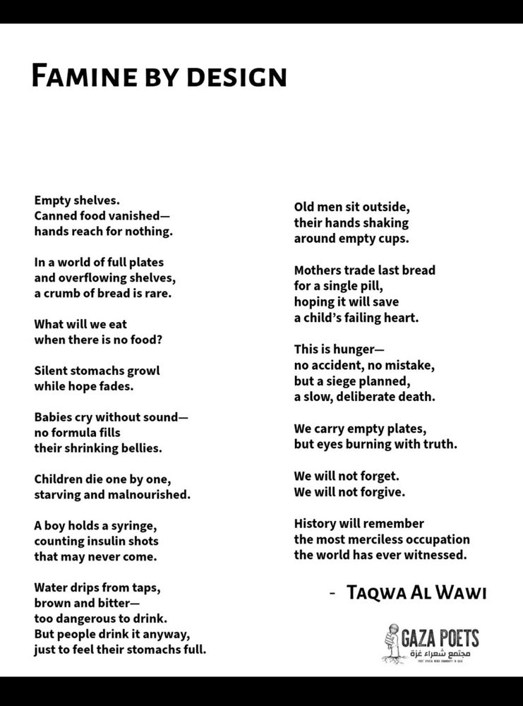 Poem, Famine by Design by Taqwa Al Wawi