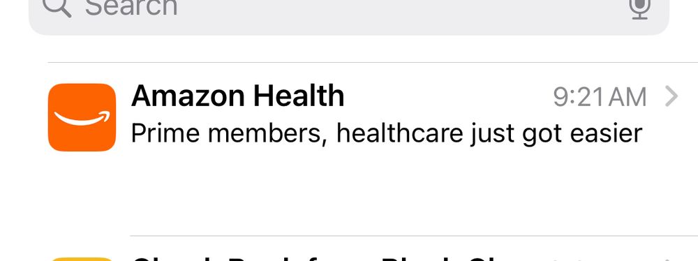 Email from Amazon Health
Subj: Prime members, healthcare just got easier