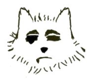 A sketch of a wolf with an eye patch. He's very tired. 