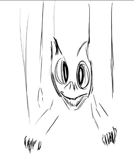 The image labeled as "Puppet" in my file that is behind the other kobold. The kobolds face does not connect properly making it look like it's been torn apart and hung from the strings. Only the head, hands, and tail, are visible, all suspended on broken up wires. The kobold looks disoriented.