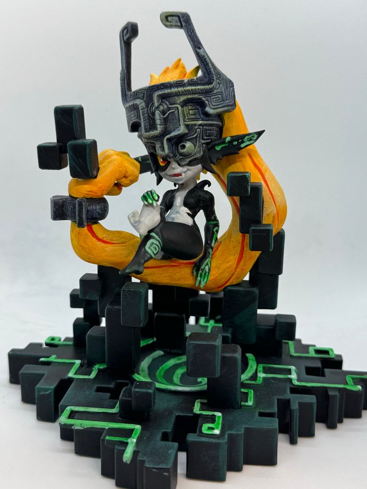 Midna from the Legend of Zelda Twilight princess in their Imp form sculpted by Jigglystix and 3D printed and painted by me 
