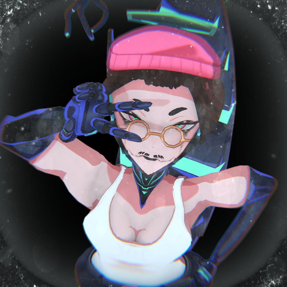 Zieglerbyte cosplaying as bbno$ wearing a white vest top, pink beanie and a fake beard and glasses