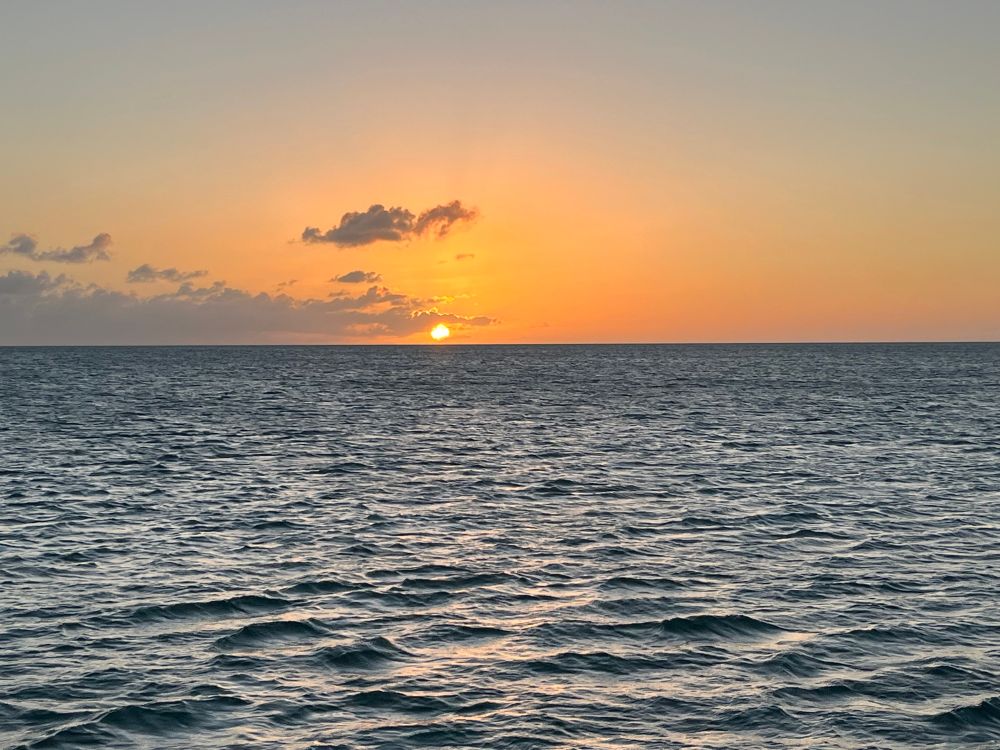 Sunset over the ocean.
