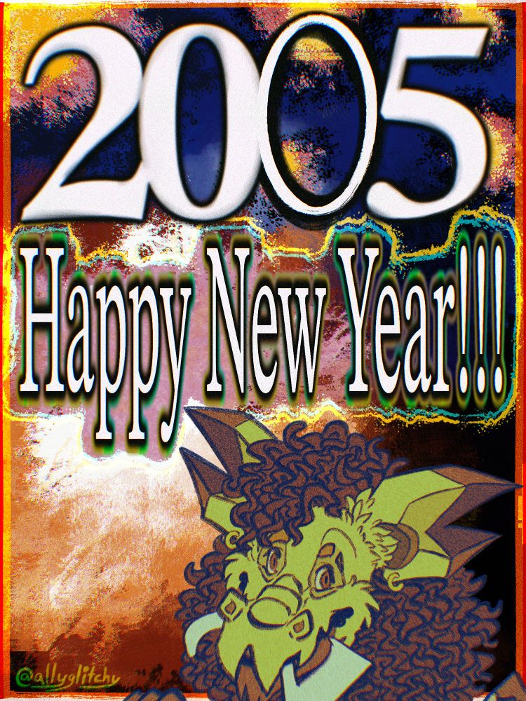 New Year’s Glitchy drawing for 2025 jokingly displaying 2005 as the new year 