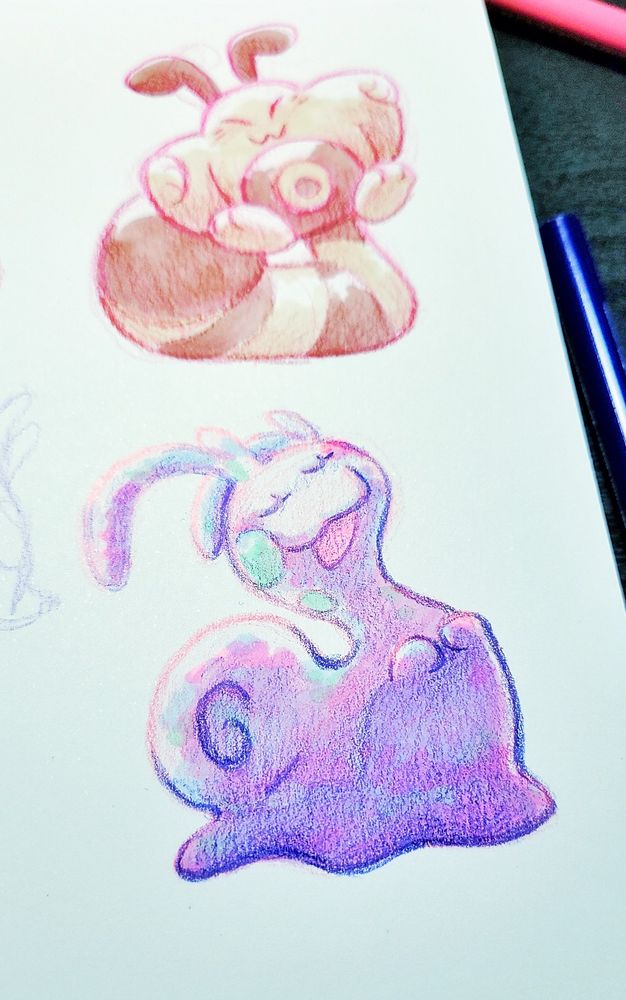 Some pokemon sketches of Sentret and Sliggoo