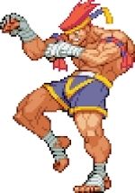 Street Fighter-Character Adon in Kampfpose