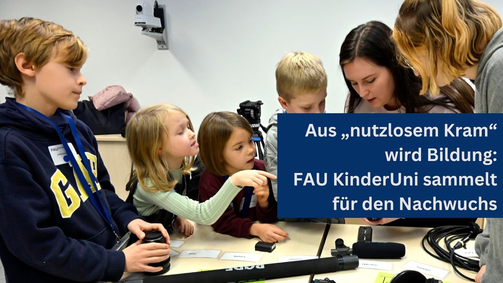 Mehrere Kinder stehen um einen Tisch herum. 