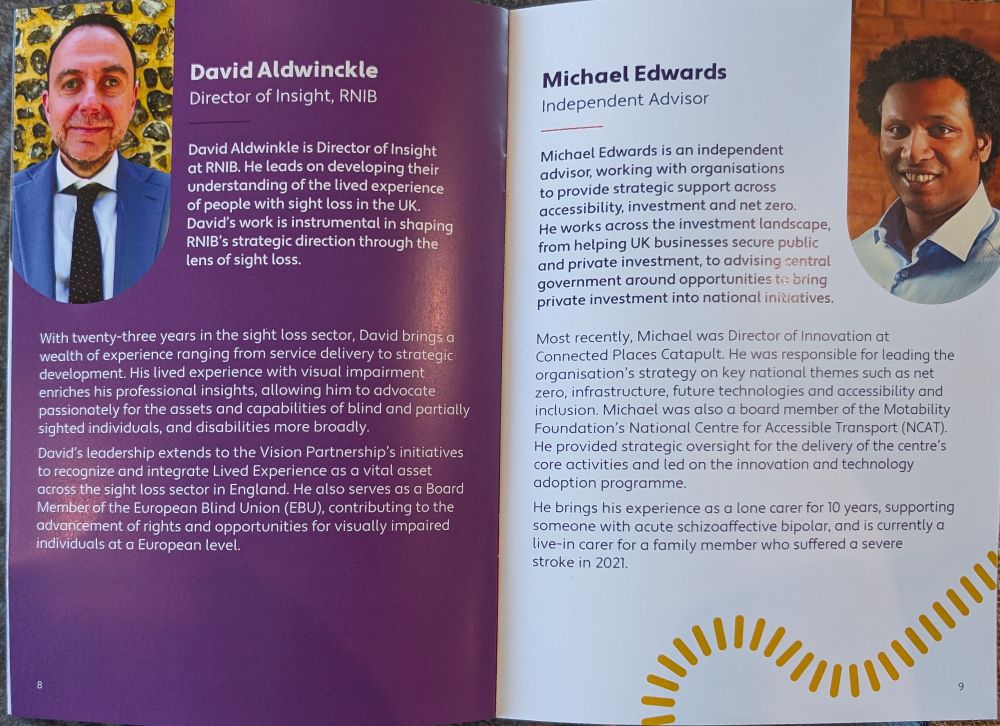 Pic of booklet introducing David & Michael.