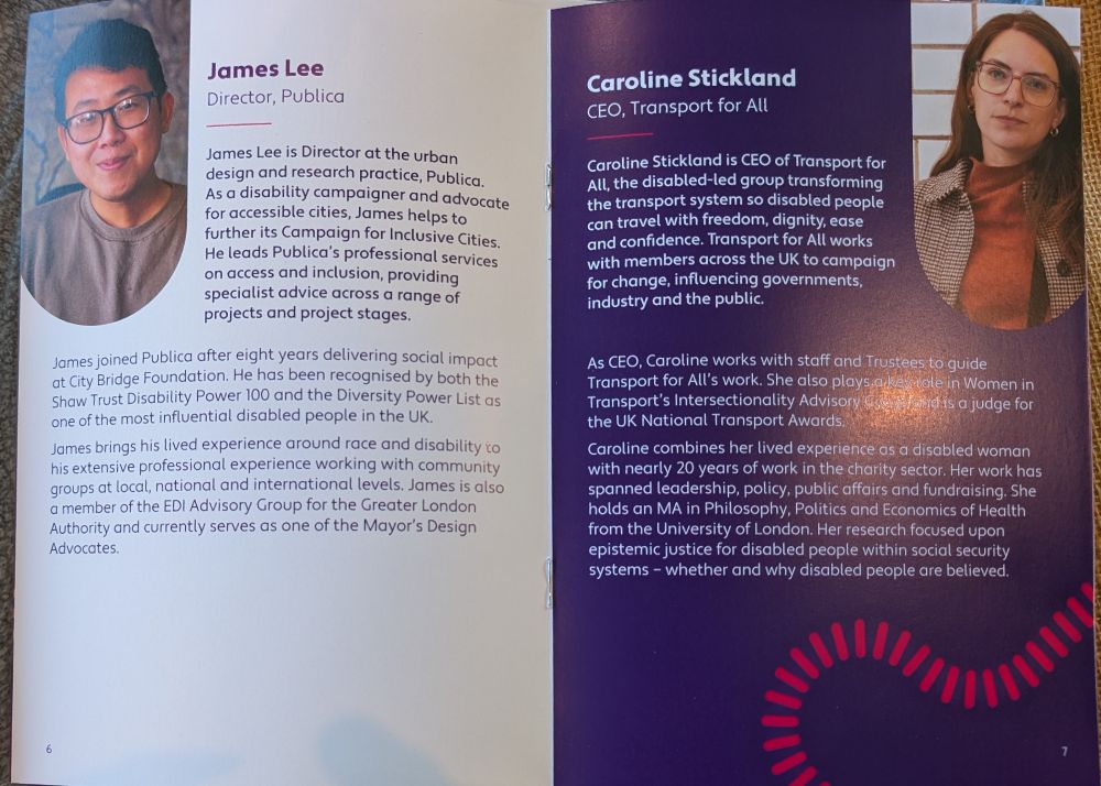 Pic of booklet introducing James & Caroline