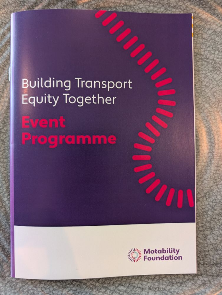 Front page of the event programme with event title: Building Transport Equity Together 