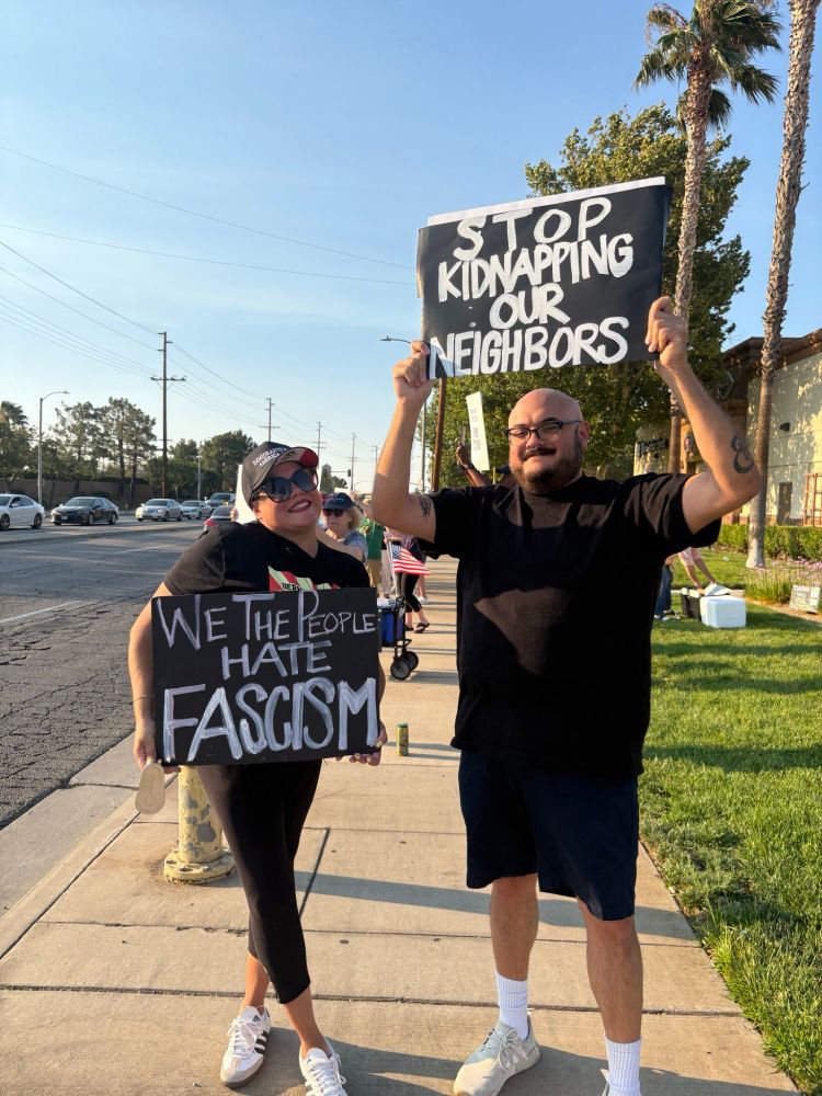 Indivisible Antelope Valley's Fight Fascism rally in Palmdale. 