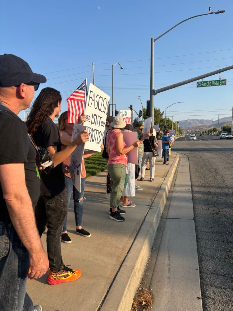 Indivisible Antelope Valley's Fight Fascism rally in Palmdale. 