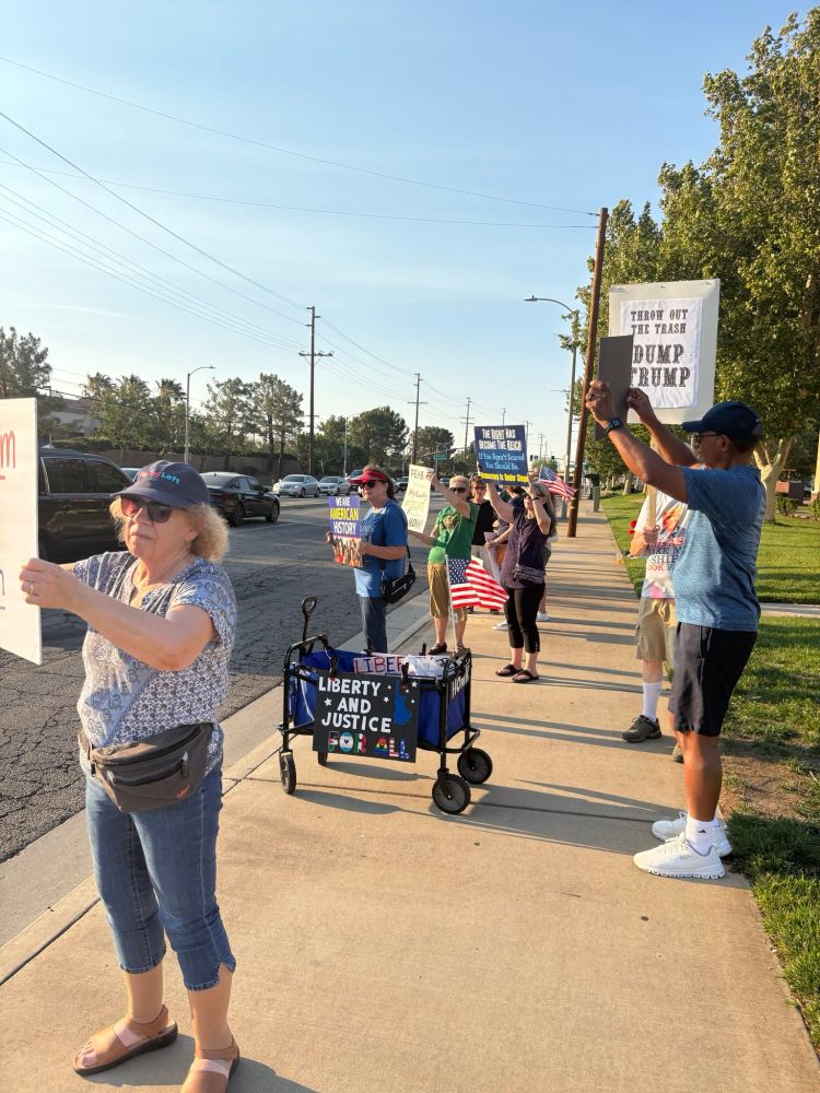 Indivisible Antelope Valley's Fight Fascism rally in Palmdale. 