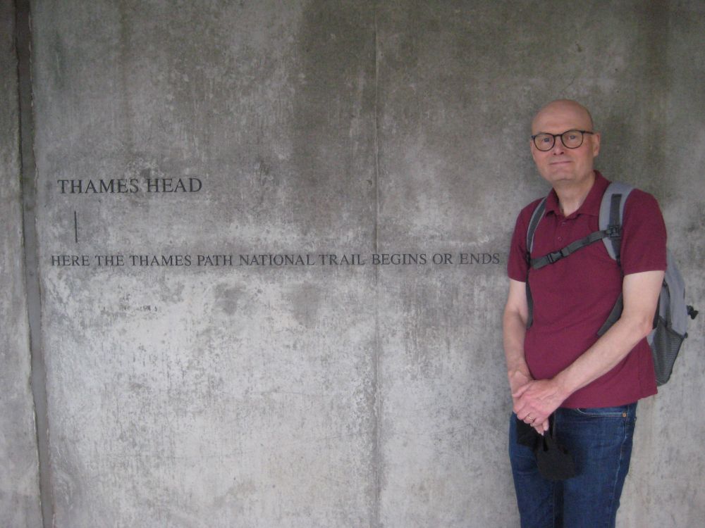 Image of Jeff Evans at the end of the Thames Path in 2025