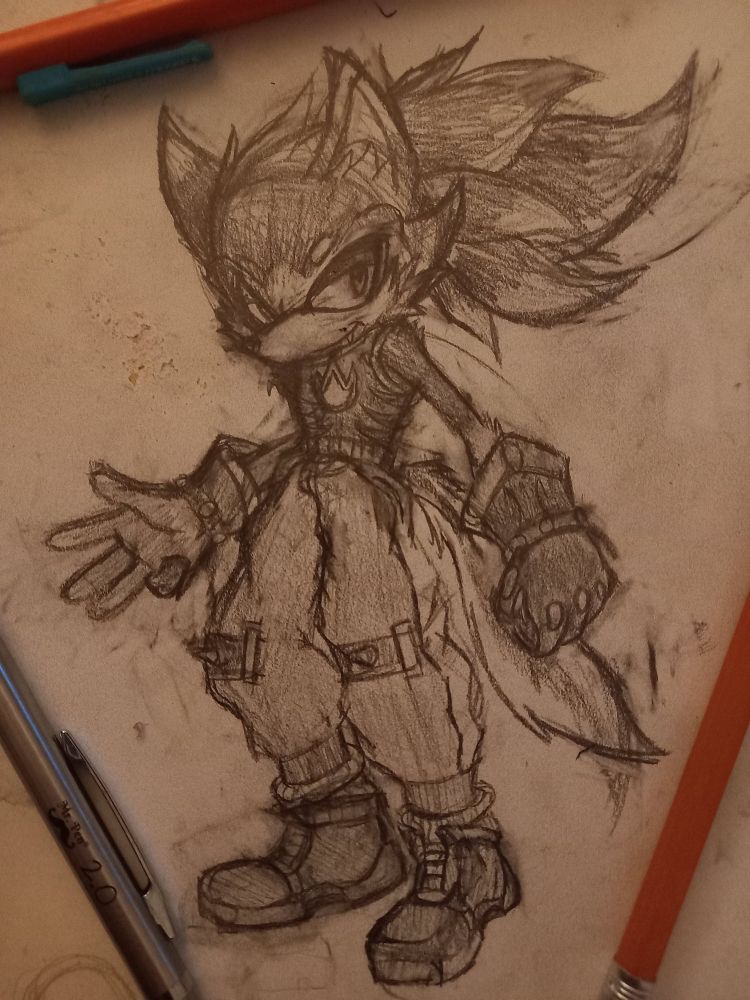 Flow the Wolf, my main OC. Had this guy for years, first made him back in 2022, and I haven't looked back since.