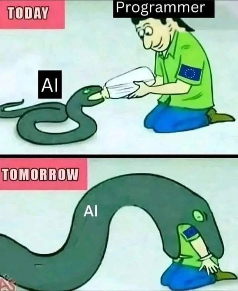 Snake acting as ai, eats it's owner.