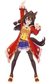 Horse girl with mask and red jacket