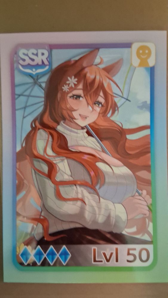 Horse woman holding an umbrella  on a postcard