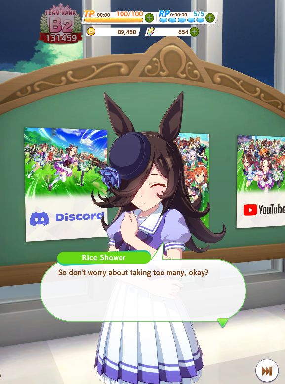 Rice Shower (text): "So don't worry about taking too many, okay?"