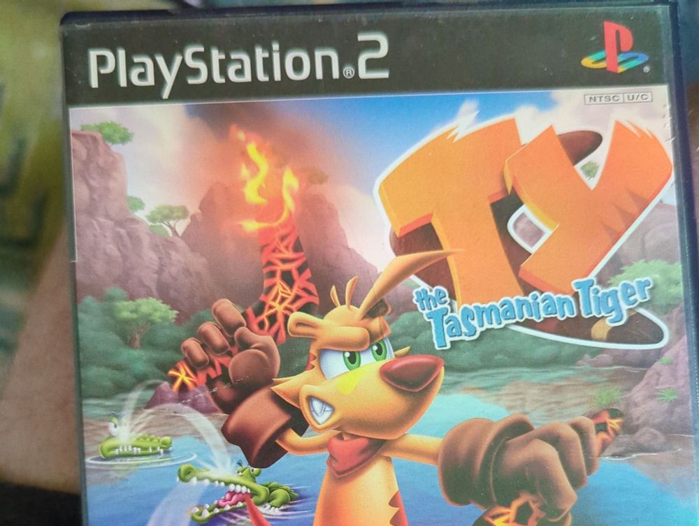 Ty the tasmanian tiger PS2 case covered in dust.