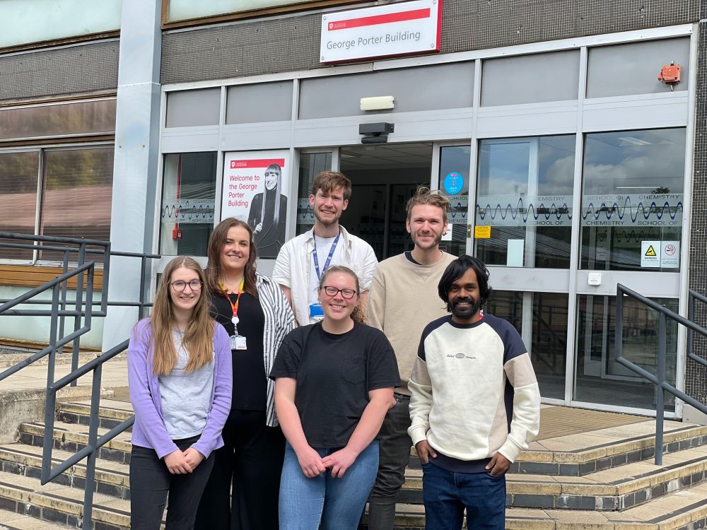 Kilpatrick Research Group outside the building of School of Chemistry, University of Leicester UK