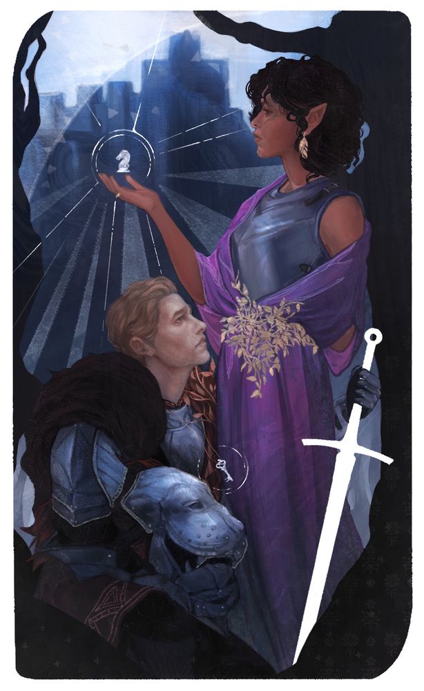 Commission work of Cullen Rutherford and lavellan from dragon age inquisition 