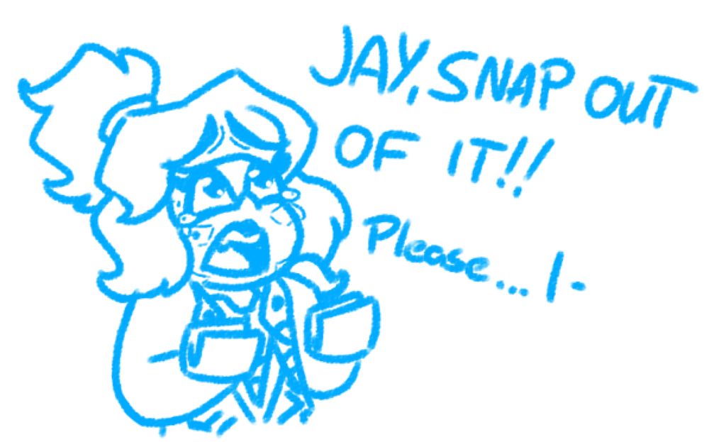 Nya in her Storm Suit, pleading Jay to come back home, saying "Jay, snap out of it!! Please... I-" Before being cut of by Rogue